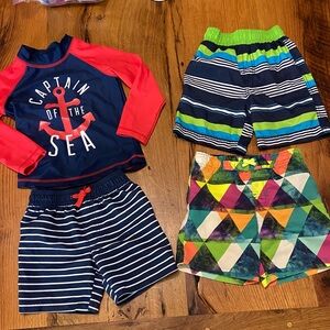 Colorful Boys Swimwear Set of FOUR Pieces, Size 3T